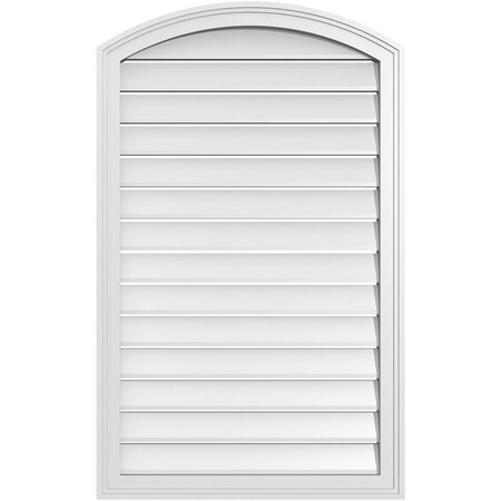 Ekena Millwork Arch Top Surface Mount PVC Gable Vent: Non-Functional, w/2"W x 1-1/2"P Brickmould Frame, 26"W x 40"H GVPAR26X4002SN